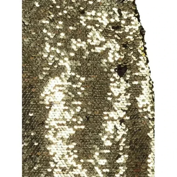 NWT H&M Metallic Gold Black Sequin Skirt  Color Changing Size 4 - Picture 3 of 13